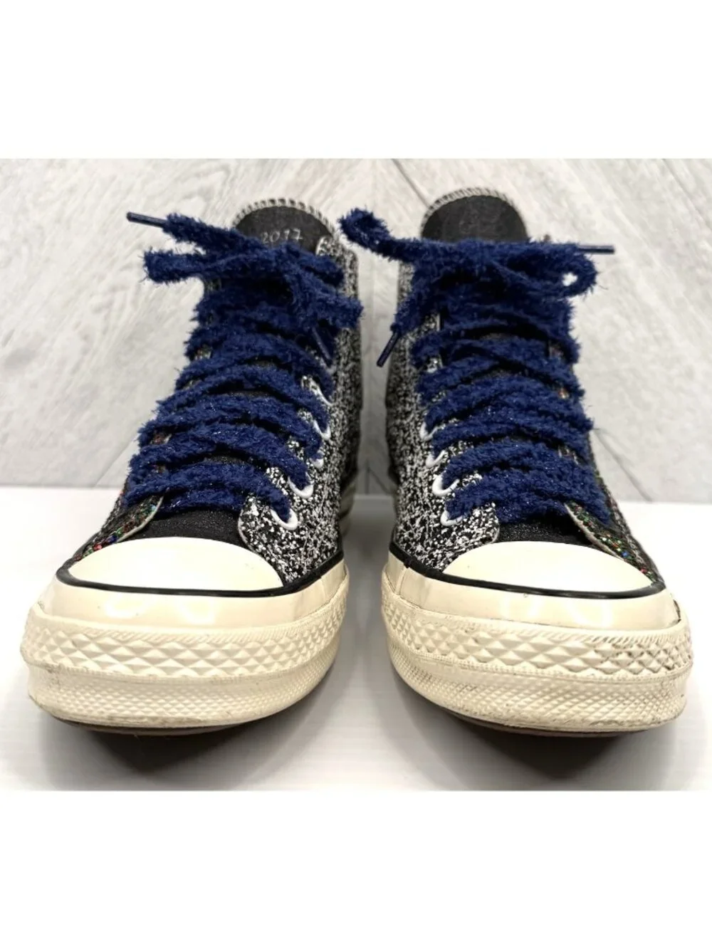 Converse x JW Anderson Chuck 70 Hi Womens 8.5 Black Multicolor Glitter Pack - Picture 2 of 16